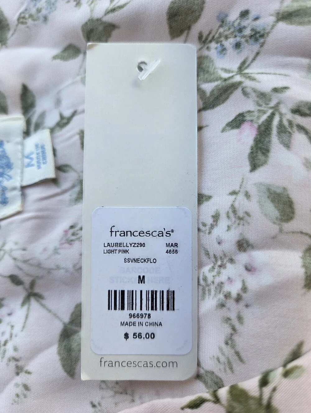 NWT - Francesca's Collections - Pink Floral Wrap Dress - Size Medium